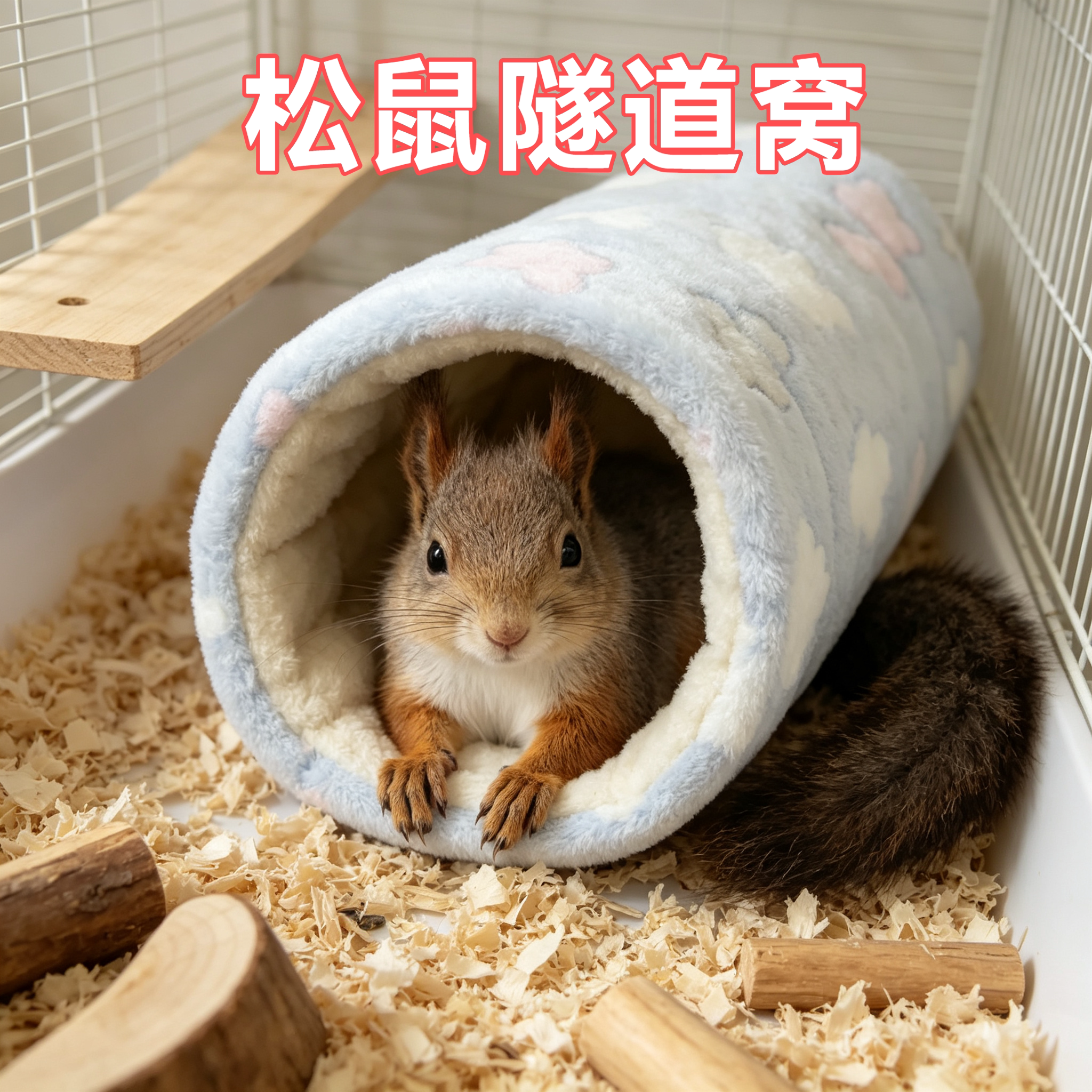 松鼠专用棉窝小宠隧道花枝鼠吊床通道蜜袋鼯荷兰猪豚鼠毛绒睡袋