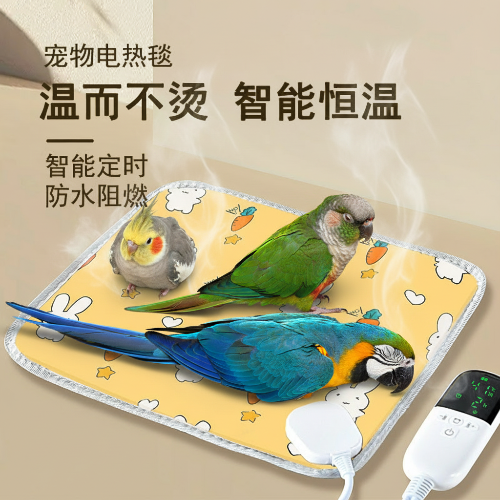 鹦鹉八哥专用电热毯过冬季神器小宠取暖恒温防咬发热垫子智能定时