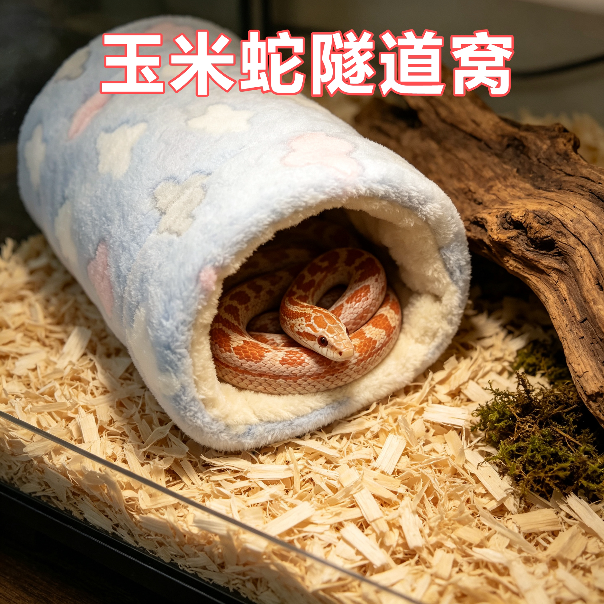 玉米蛇专用棉窝小宠隧道花枝鼠吊床通道蜜袋鼯荷兰猪豚鼠毛绒睡袋