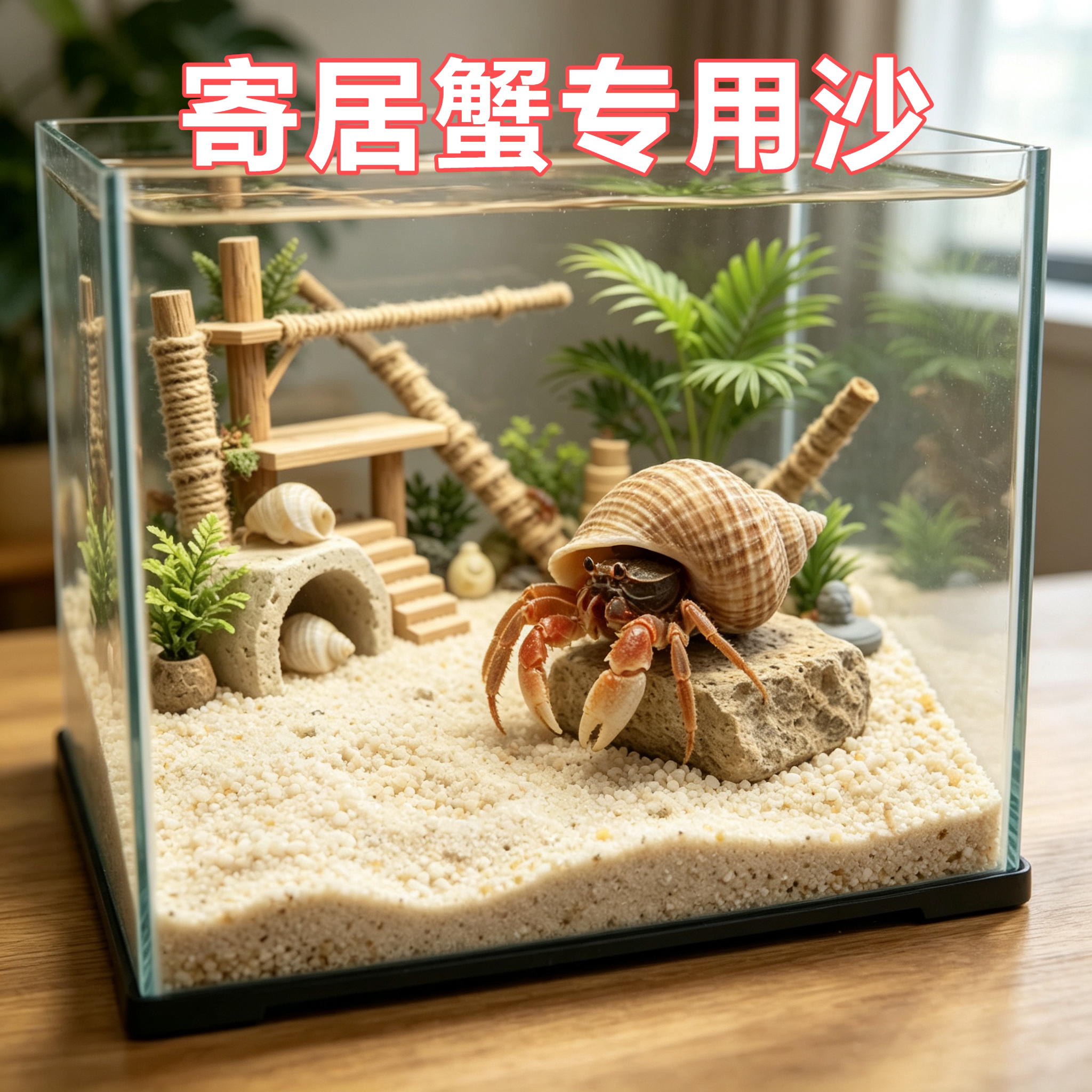 寄居蟹专用沙爬宠缸鱼缸底砂造景装饰原生溪流石头鼠沙冬眠水晶沙图片