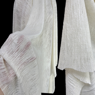 20%羊毛高定微透凹凸树皮立体肌理竖条纹针织布料服装设计师面料