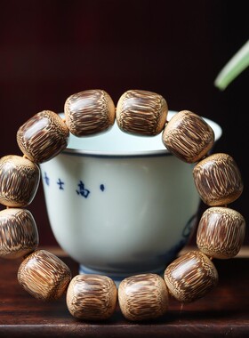 龙血金丝竹老型珠手串老料高密文玩单圈粽竹手链男女情侣饰品佛珠