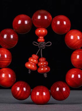 北沉香包浆固化全透光琥珀血龙木松明子葫芦手串男士佛珠文玩手链