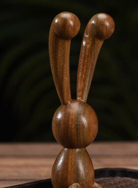 A043绿檀木创意鼻刮小兔子按摩棒