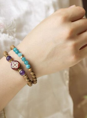 中药非遗古法合香珠双圈手串助眠情绪稳定桂花香手链手持念珠