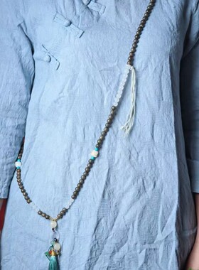 绿檀木斜挎链可背手机挂绳挂链国风汉服斜跨手机链挂件背背链防丢