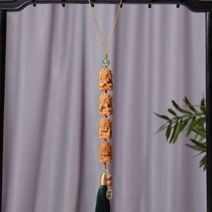 芭比檀木四不小佛手机挂绳不听不说不看不闻DIY手串汽车钥匙扣挂