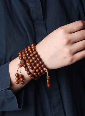 雷击枣木108颗手串道家饰品雷击木佛珠男女饰品雷焦木手链念道珠