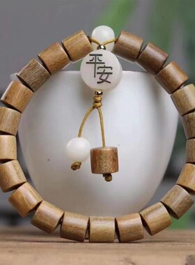 绿檀木芭比檀香桶珠尺寸0.8厘米手链16厘米手围男女情侣手串