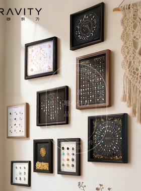 地心引力100种矿物相框矿石标本水晶原石新年礼物家居桌面摆件