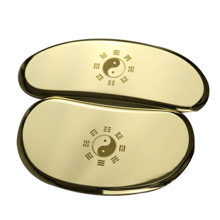 铜之美正品黄铜太极刮痧按摩板全身通用黄铜制经络背部颈椎面部薄