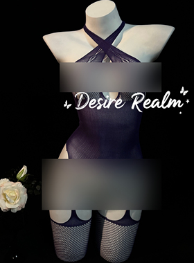 欲境「紫萝密事」性感可撕睡衣紫色挂脖镂空连体诱惑女睡衣qqny