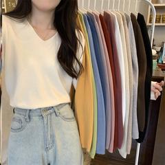 春秋2024新款法式低领宽松打底衫高级感毛衣内搭长袖针织衫女上衣