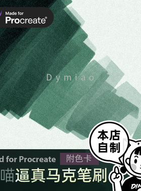 Procreate笔刷 仿真马克笔copic色卡插画iPad绘画 dymiao丁一喵