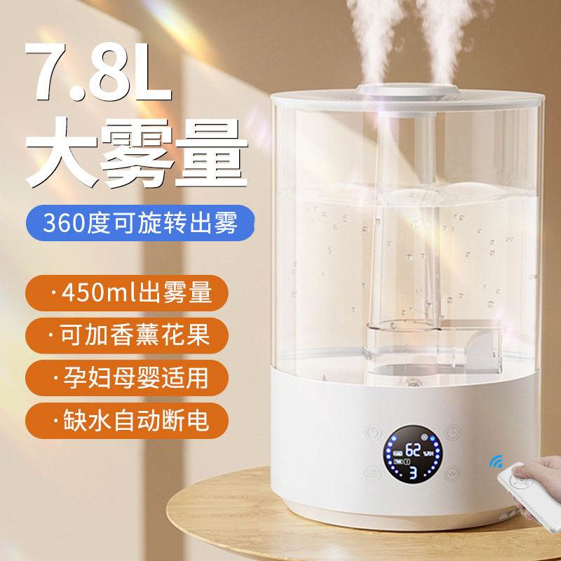 跨境加湿器家用大雾量桌面双喷香薰机空调卧室补水保濕空气
