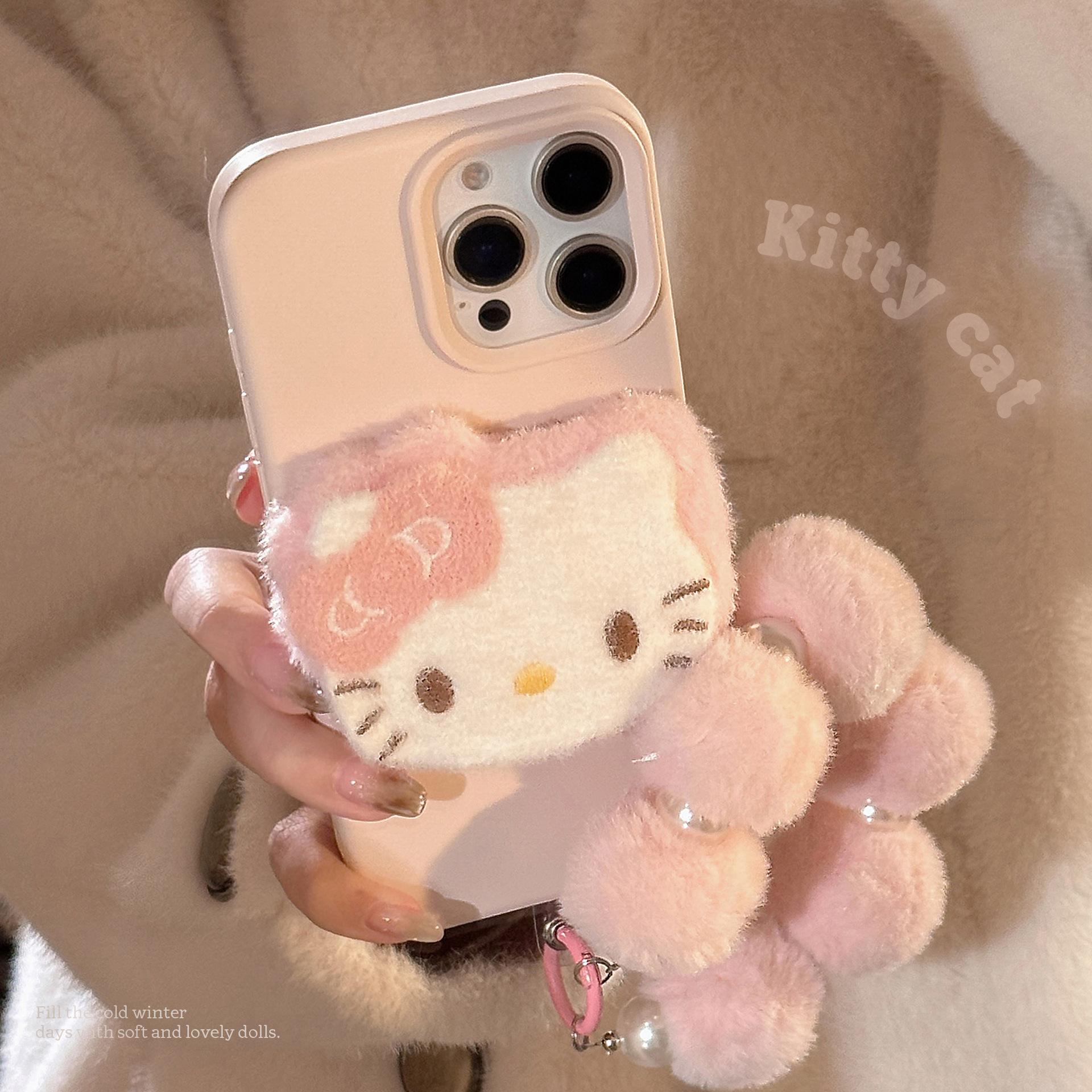hellokitty纯色粉色卡通苹果十一iphonexmax十五挂链可爱15手机壳
