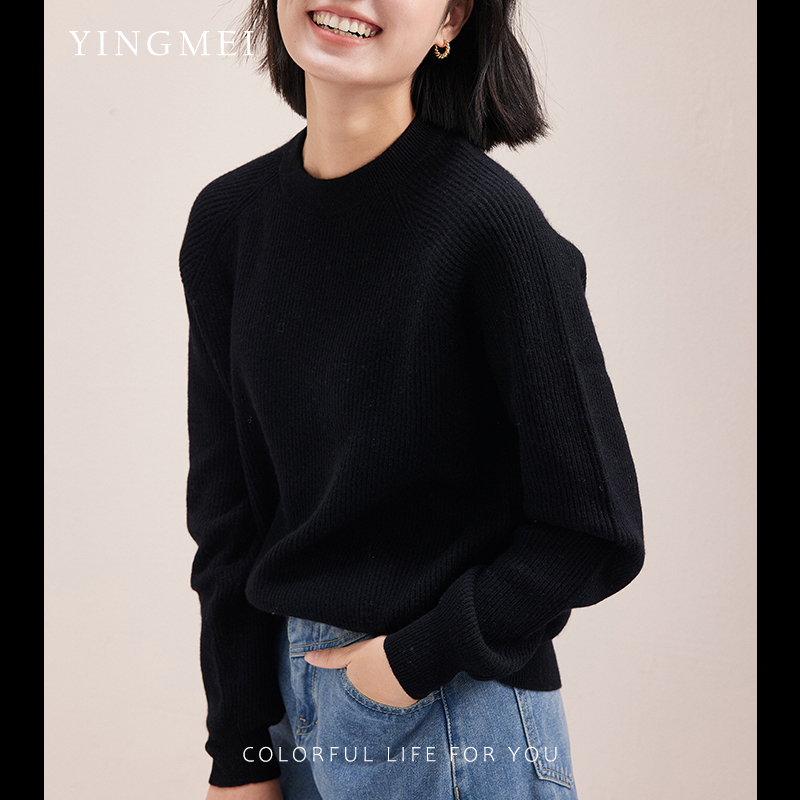 盈妹元宝针羊绒套头衫毛衣送妈妈