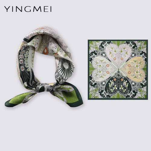 盈妹四季丝巾通勤女碎花小方巾