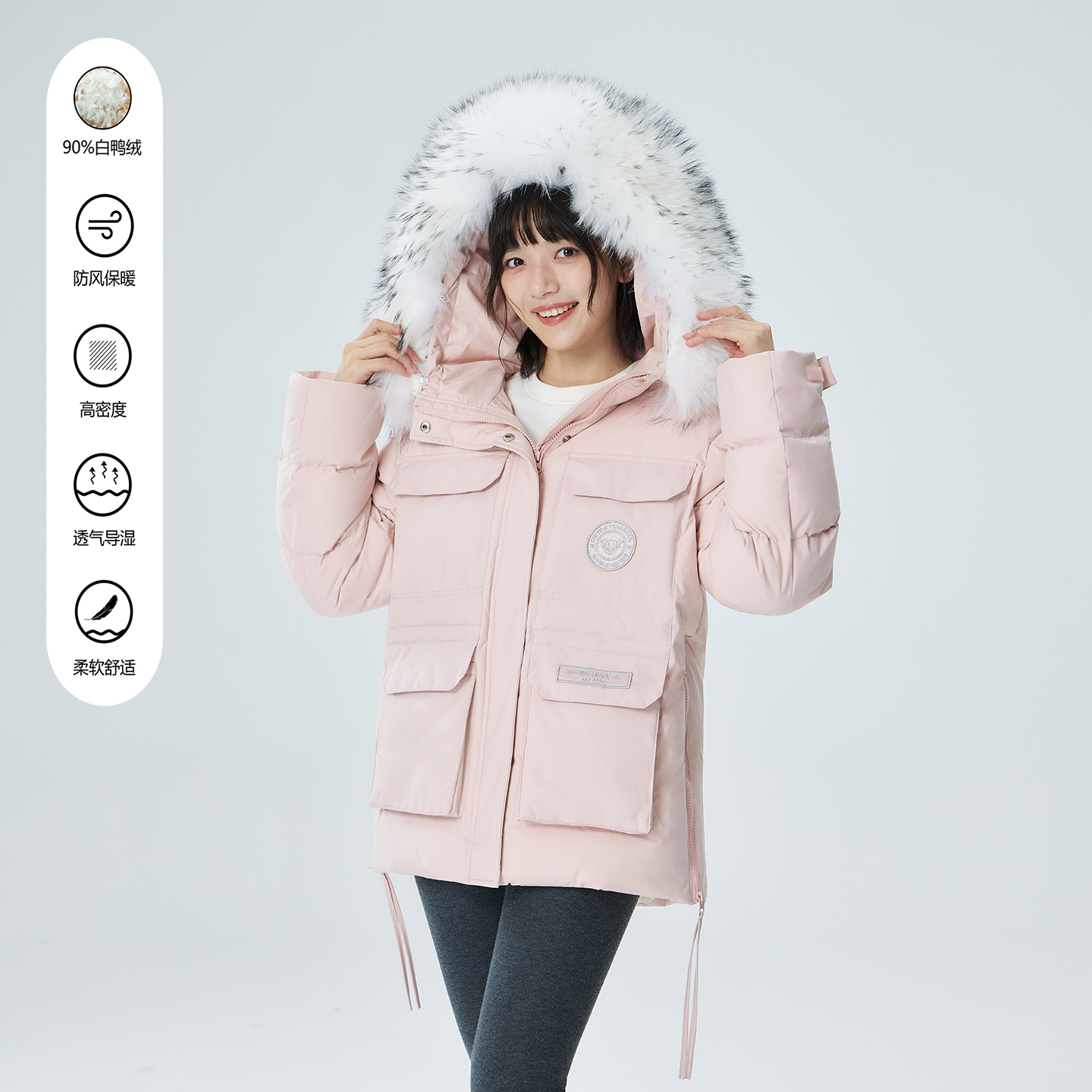 加厚保暖派克工装羽绒服