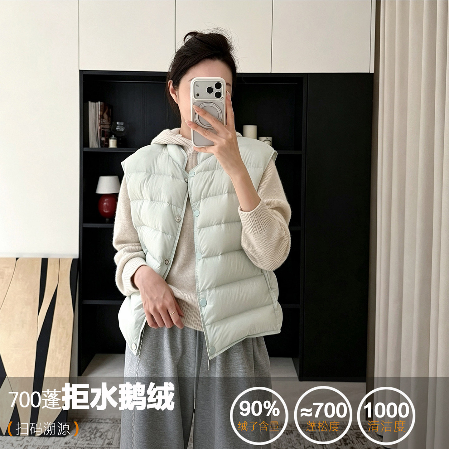 90鹅绒短款面包服女小个子