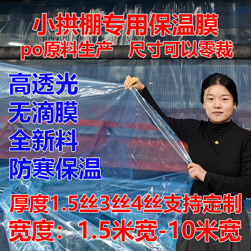 大棚膜二膜二层三层小拱棚蓝色透明塑料薄膜防寒防冻保温农用薄膜
