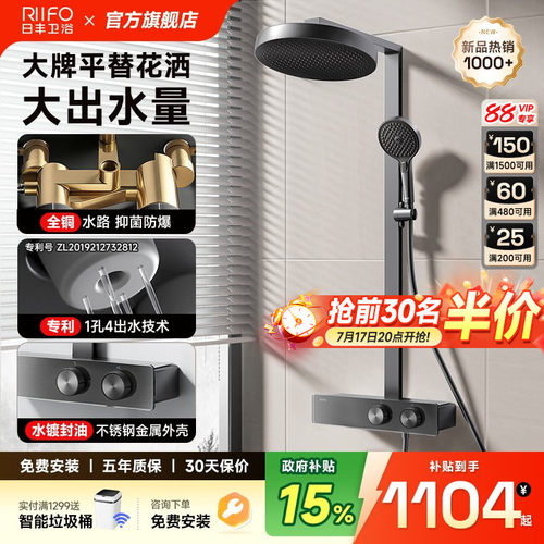 日丰枪灰色汉斯淋浴花洒套装