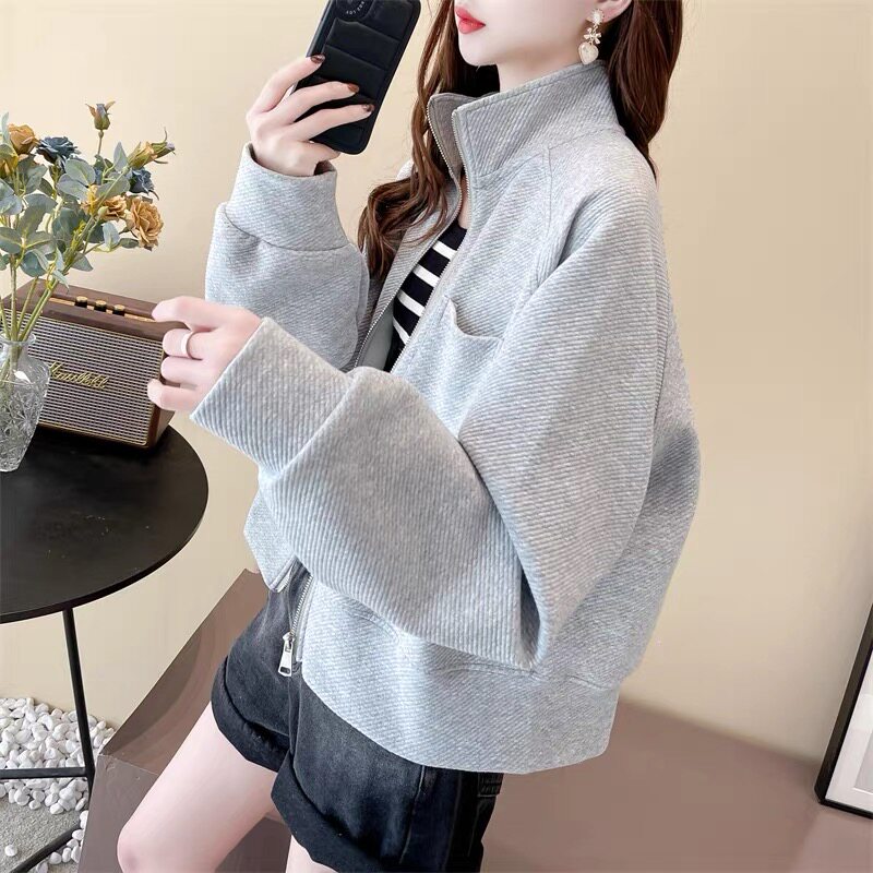 春季流行卫衣外套女2025新款爆款欧货时尚春装棒球服短款开衫上衣