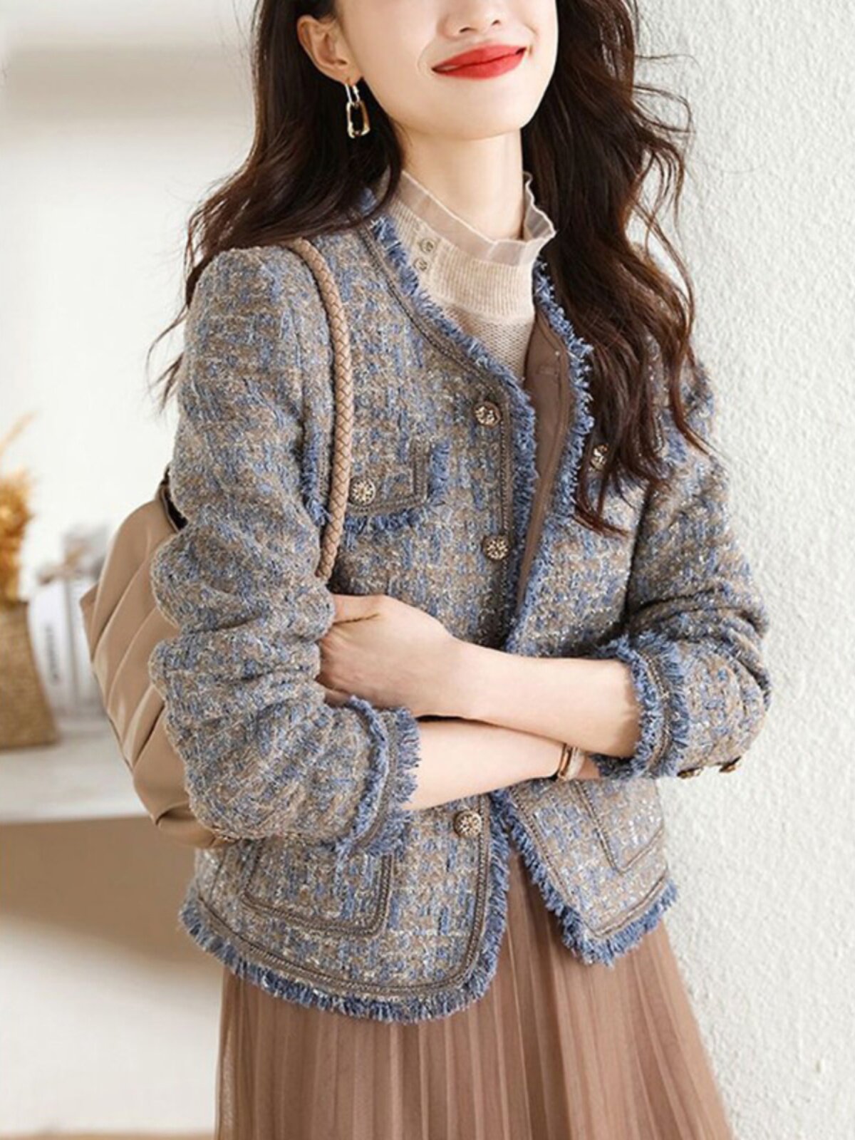 高级感小香风短款外套2025春秋款新款法式气质名媛小个子女装上衣