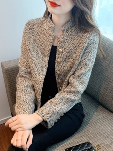 小香风毛呢外套女款春秋2025新款秋季欧货小个子短款气质高端上衣