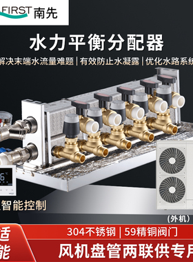 不锈钢二联供空调地暖大流量高柄阀门风机盘管智能水力分配器