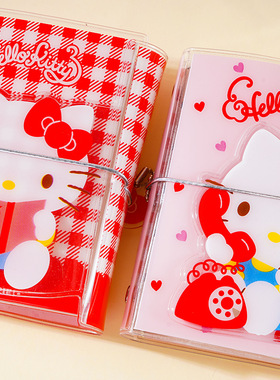 悦木三丽鸥联名凯蒂猫PP活页本可爱女孩收纳便携笔记本M5手帐本子