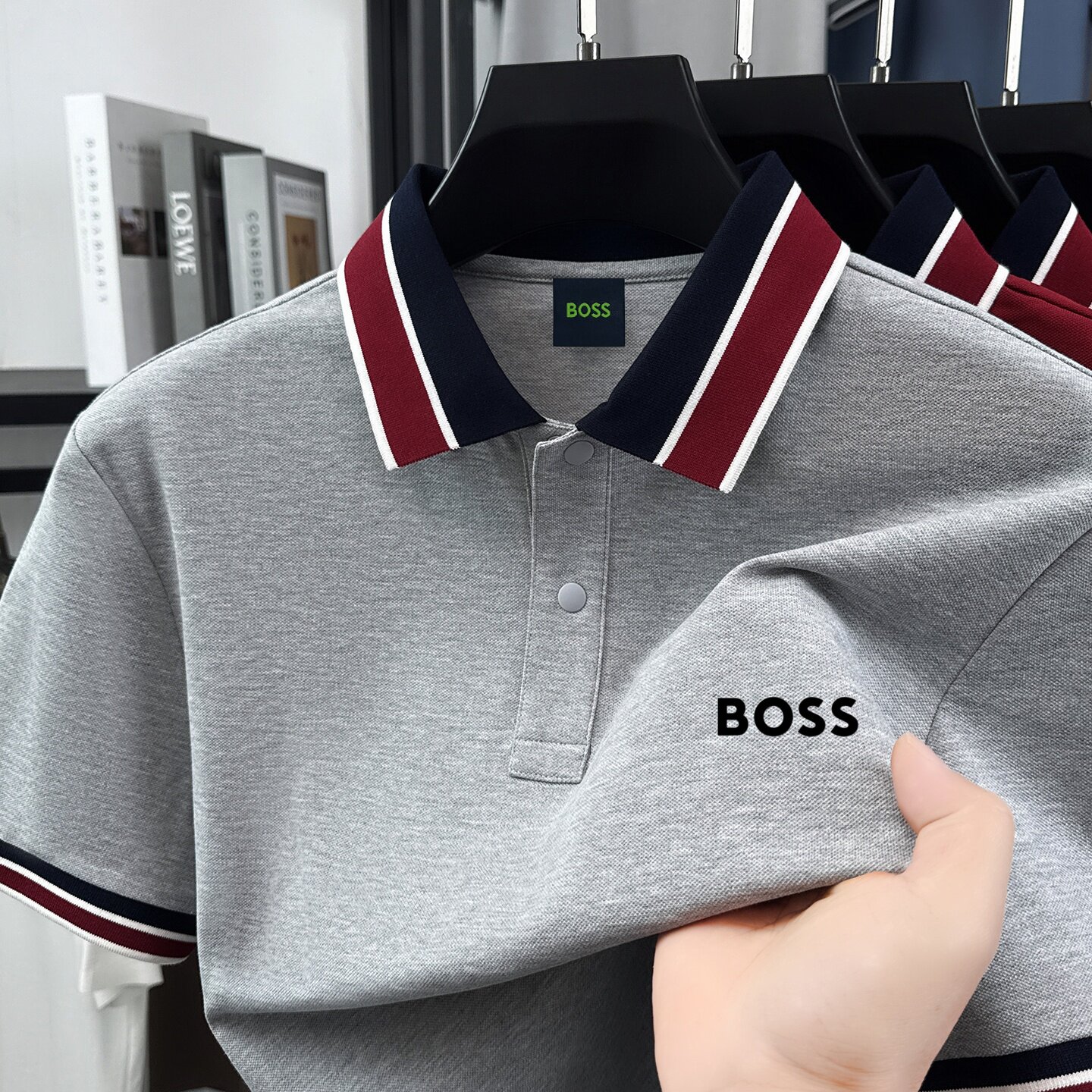 2026新款男士短袖T恤高端纯棉轻奢商务翻领POLO衫中年半袖长绒棉