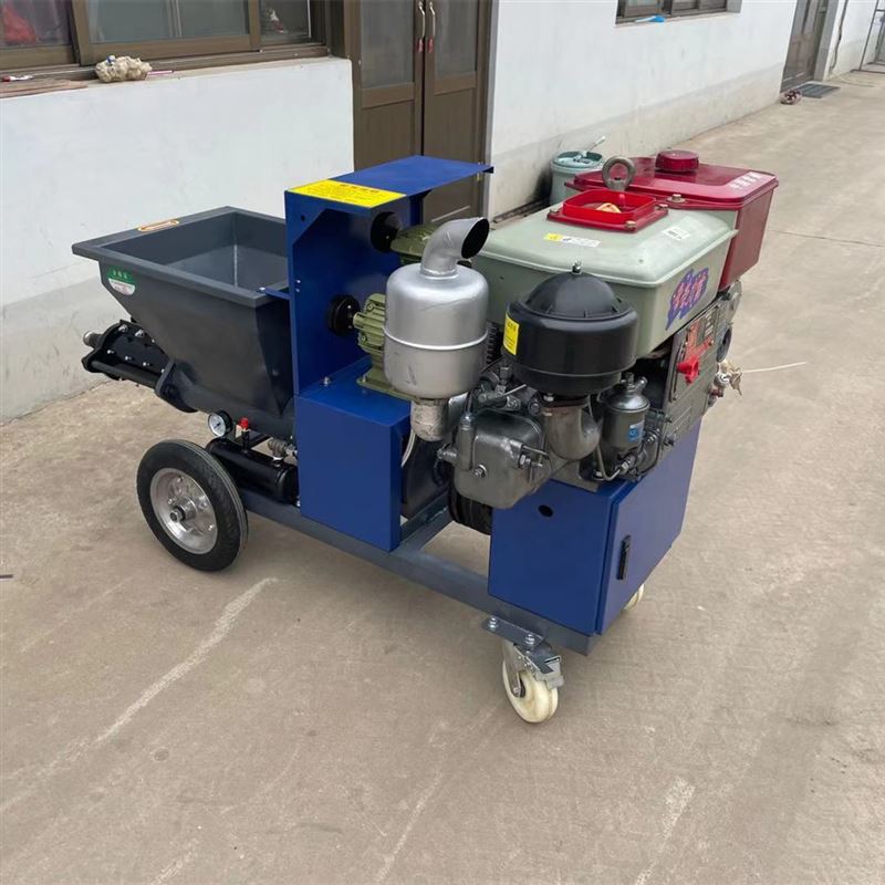 厂家生产柴油动力柱塞式砂浆喷涂机 18马力砂浆喷涂机柴油砂浆机