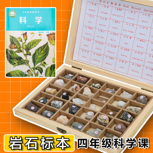 四年级岩石矿物标本盒科学学具盒