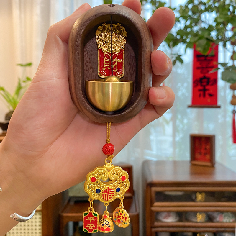 招财磁吸入户门摆件多巴胺铜铃铛