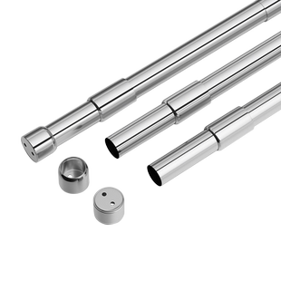 衣柜内挂衣杆不锈钢伸缩杆晾衣杆衣橱衣通架子法兰座固定横杆配件