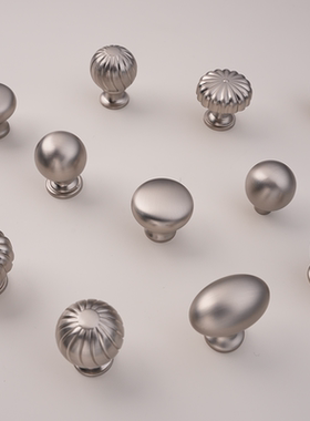 极简银拉丝拉手简约法式衣柜橱柜抽屉哑光镍拉丝美式柜门单孔把手