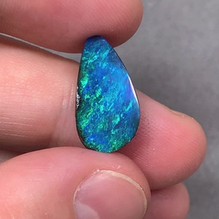 3.7mm 9.6 澳洲昆士兰铁欧泊海洋蓝调铁欧泊戒指吊坠胸针5ct