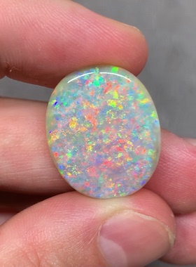 澳洲天然欧泊繁花彩白欧泊胸针吊坠定制13.17ct 22.2*18*5.3mm