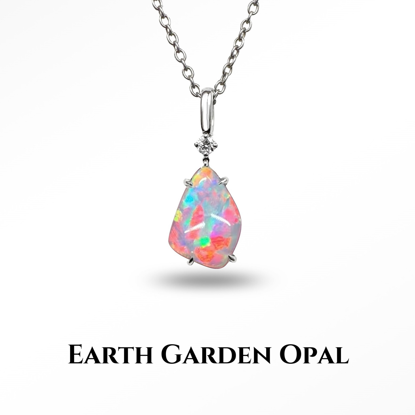 定制七彩贝化水晶欧泊吊坠少女粉