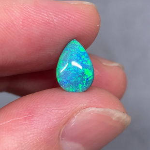 澳洲天然歐泊帕拉伊巴藍彩黑歐泊澳寶彩寶0.95ct 2.6mm 6.6 9.4