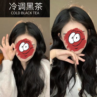 冷调黑茶染发剂膏自己在家染流行色显白学生免漂易上色植物不伤发