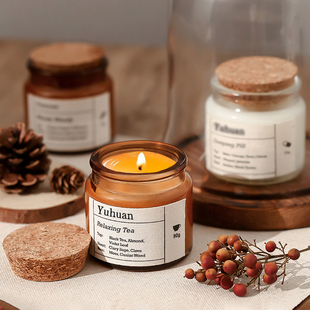 香薰蜡烛室内持久高级家用卧室熏香助眠礼物伴手礼礼盒香氛摆件