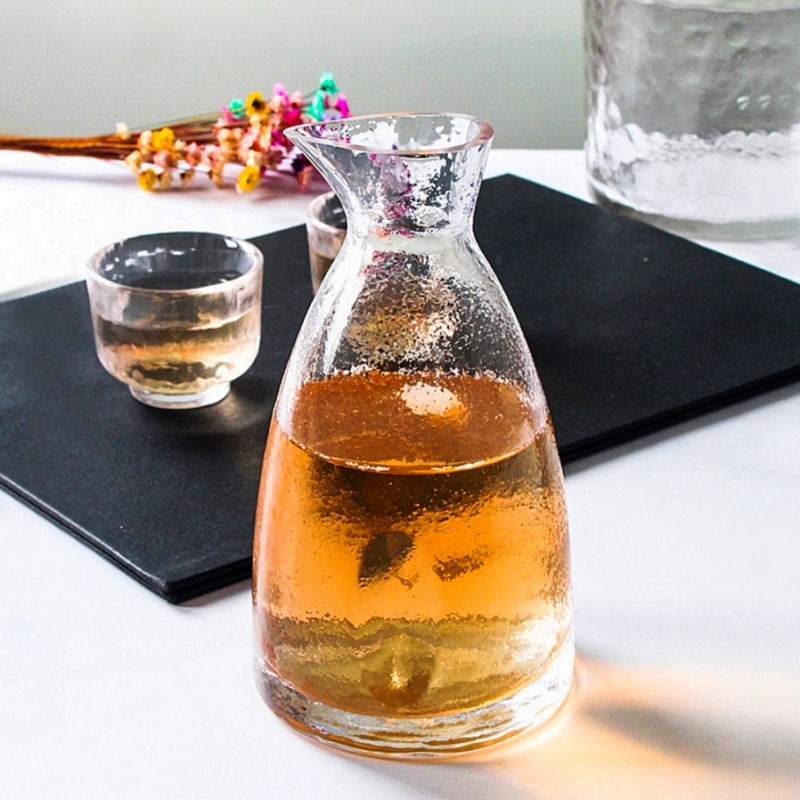 中式美人肩清酒壶梅子酒杯果酒杯黄酒米酒锤纹杯家用白酒盅分酒器