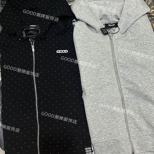 【杨旭文同款】GOODBRAND 星空烫钻空气层开衫连帽卫衣 男女同款