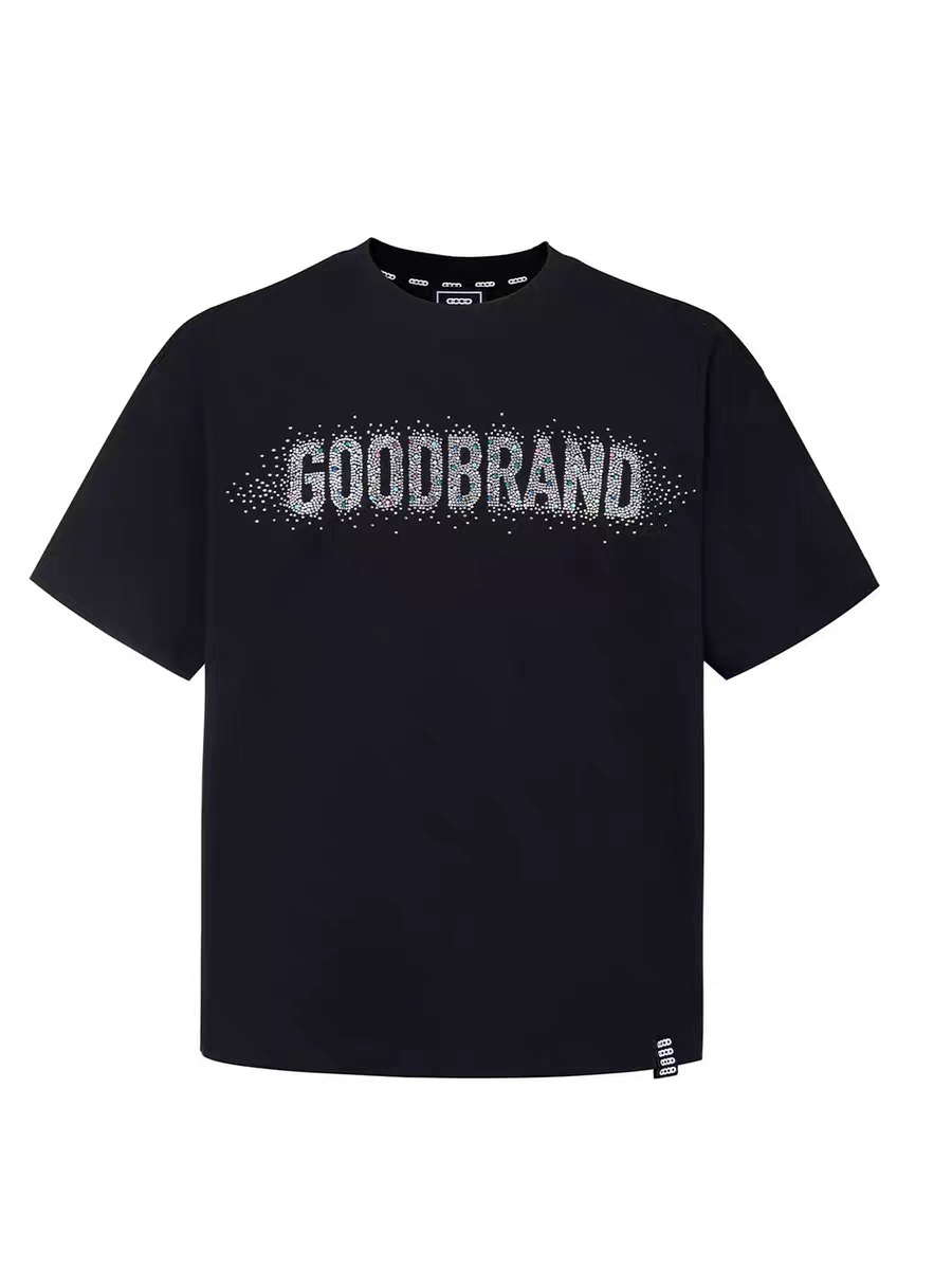 GOODBRAND 26SS新款满钻月牙标语时尚高级感短袖T恤男女情侣同款