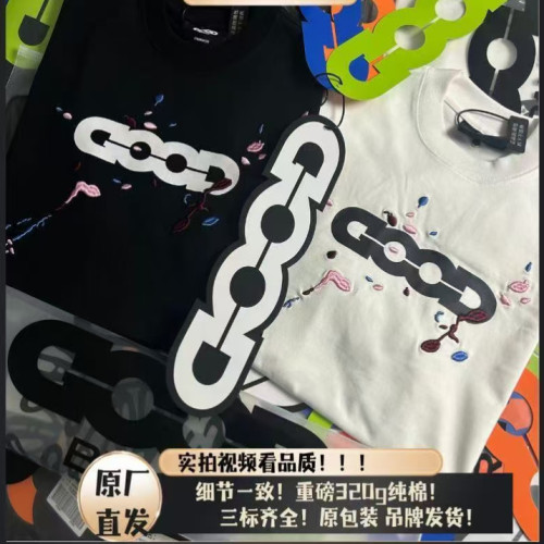 老白汪苏泷同款 GOODBRAND彩色泼墨刺绣宽松短袖男女情侣百搭T恤
