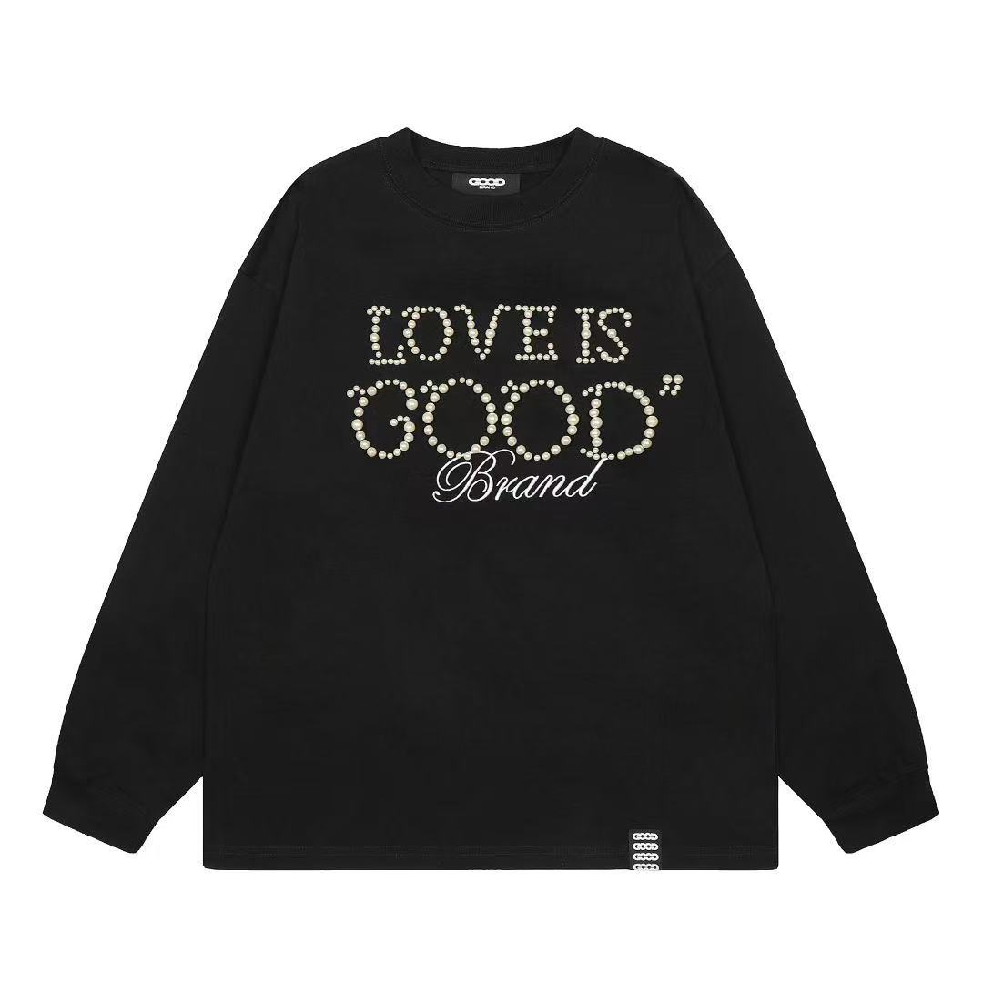 GOODBRAND 25SS秋冬新款珍珠标语字母印花时尚卫衣轻奢高级感长袖