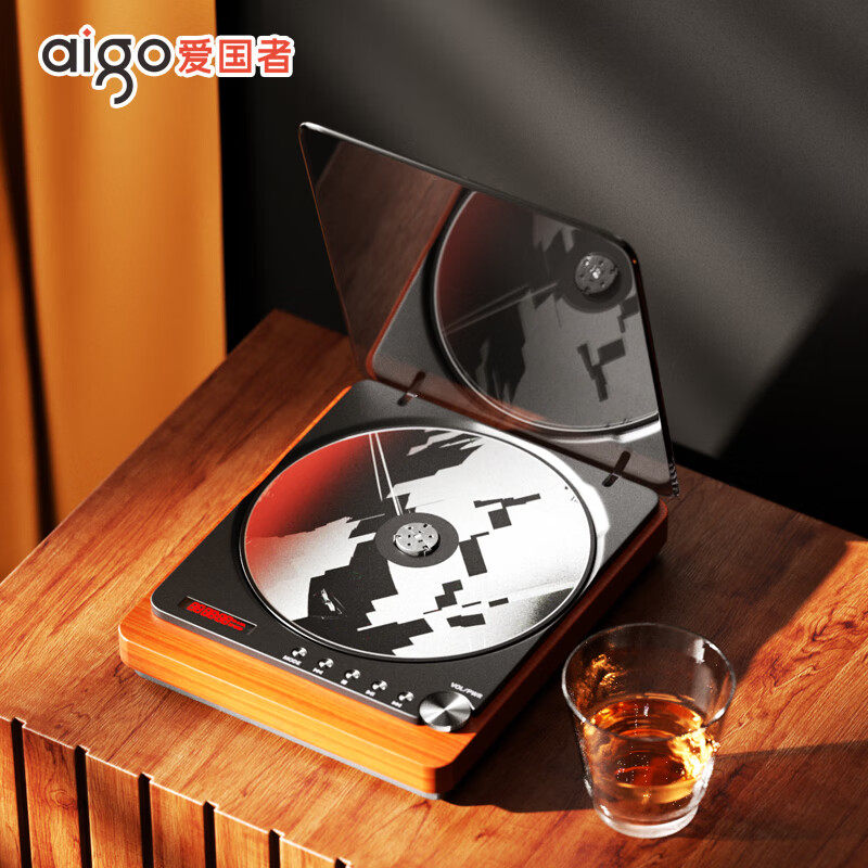 爱国者cd机新款纯cd唱片播放器专辑家用复古光盘蓝牙便携转盘