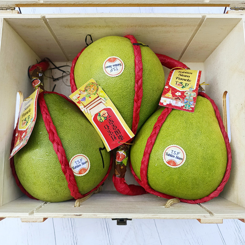 泰国红宝石柚子礼盒装3只装单果3斤进口红心柚子新鲜水果土豪柚子